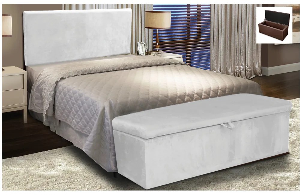 KIT CALCADEIRA E PAINEL CLEAN 160 CM SUE - Cinza