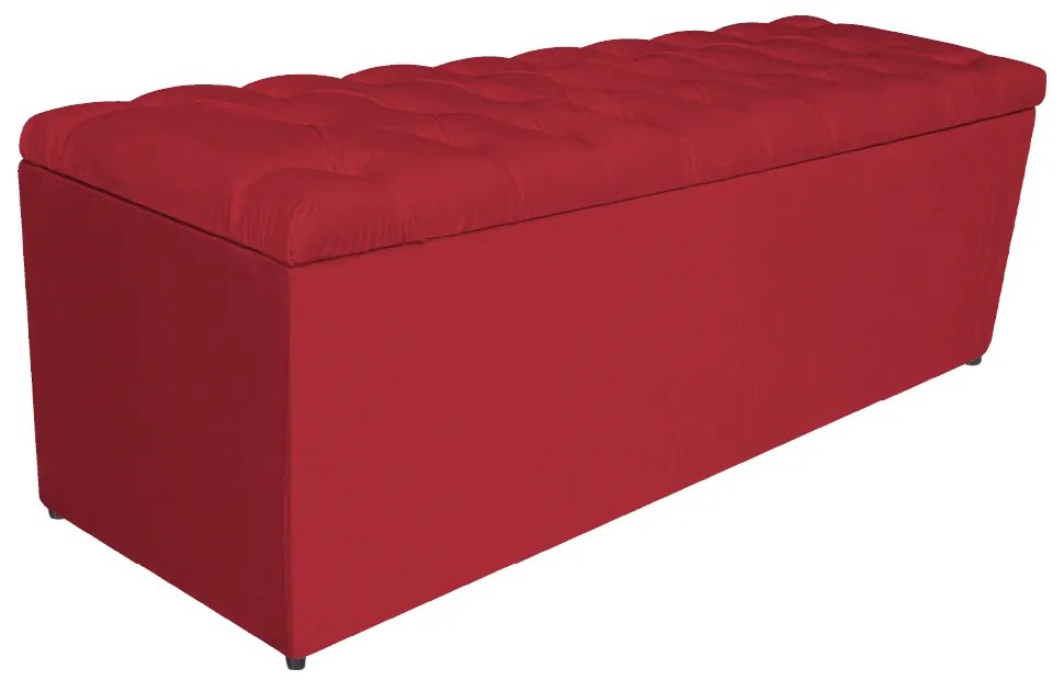Calçadeira Estofada Liverpool 195 cm King Size Suede Vermelho - ADJ Decor