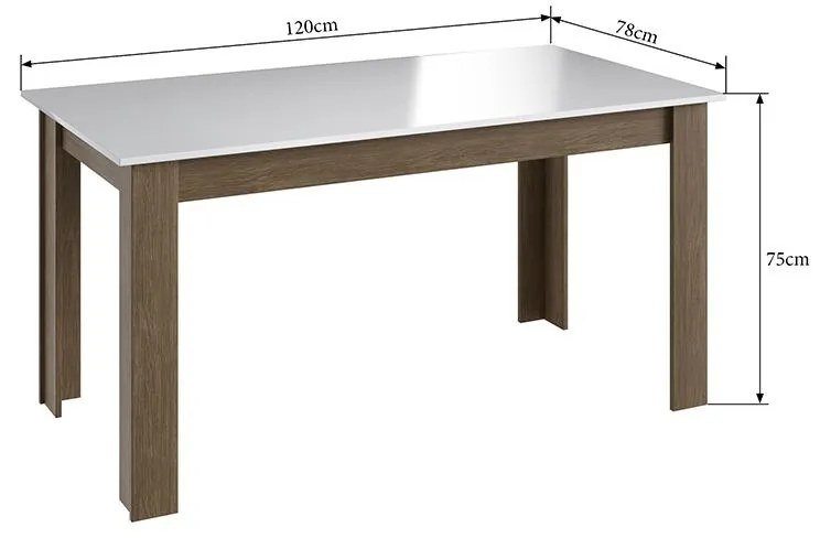 Mesa Fixa Jantar Cozinha Multiuso 120x78cm - Ameixa/branco