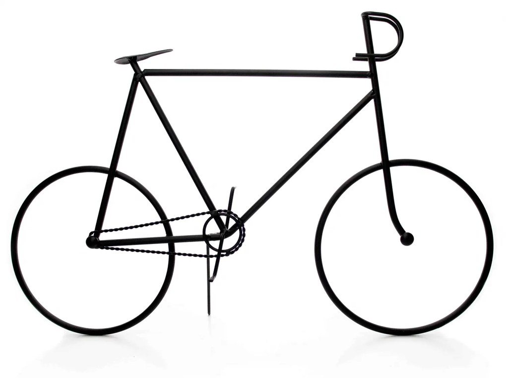 Escultura Decorativa Bicicleta em Metal Preto 32x50x9 cm - D'Rossi
