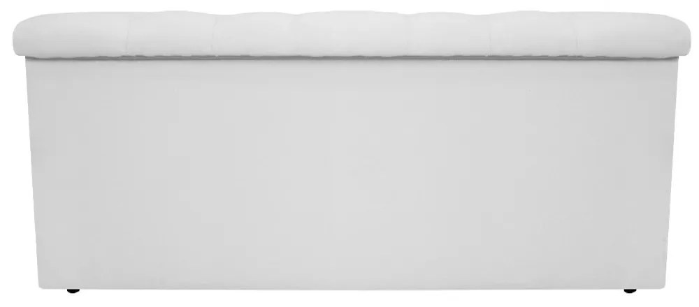 Recamier Baú Estofada Mel 90 cm Solteiro Com Capitonê  Suede Branco - ADJ Decor