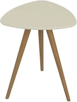 Mesa Lateral Unique em MDF Louro Luna Pés em Madeira Marin