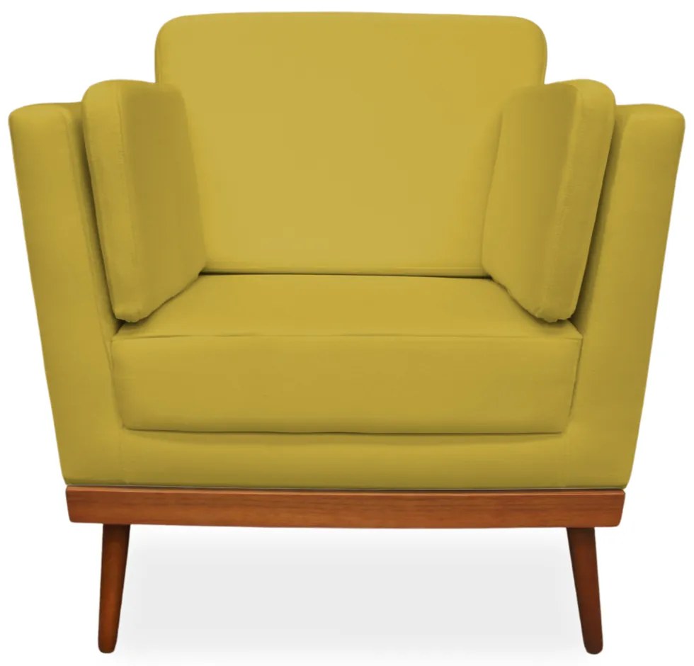 Poltrona Decorativa Siena Veludo Amarelo