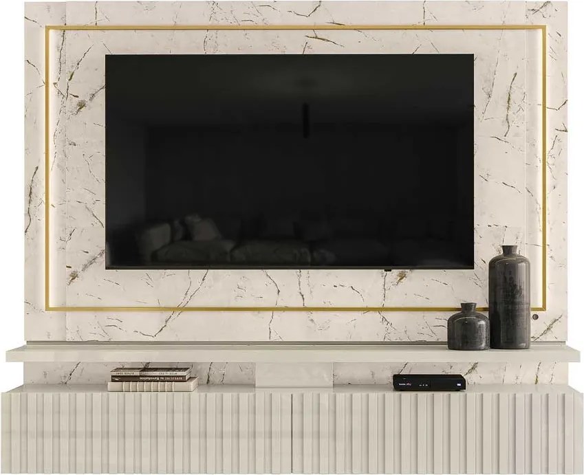 Bancada Suspensa Sadraque MDP Pintura DIP até 75 Calacata/OffWhite G97 - Gran Belo