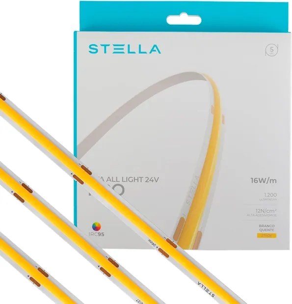 Fita De Led 16W Por Metro 24V 5M All Light Pro - LED BRANCO QUENTE (2700K)