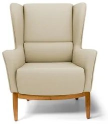 Poltrona Decorativa Base Manu Madeira Milena C-129 Linho Bege Escuro -