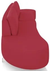 Sofá 2 Lugares 160cm Orgânico Pé Ferro Nagai Veludo Vermelho Z55 - Mpo