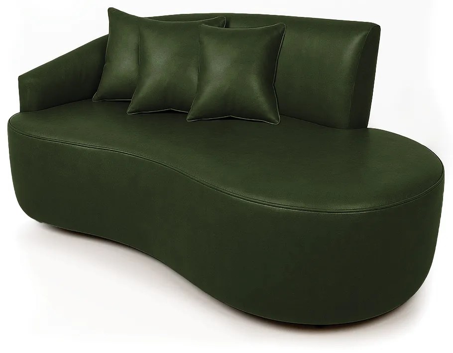 Sofá 2 Lugares Orgânico 140 cm Morgan Sintético PU D03 - D'Rossi  - Verde