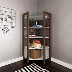 Estante de Canto Closet Multiuso 5 Prateleiras AZ1020 Nogal/Branco - T