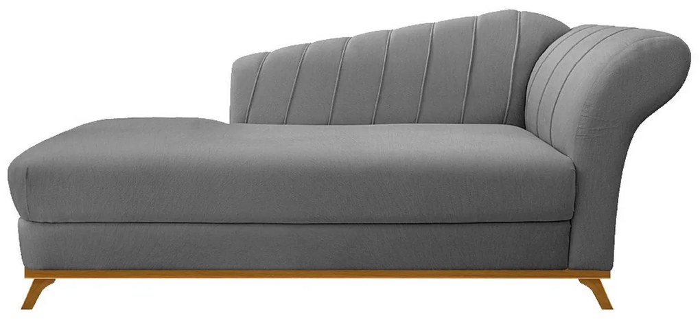 Recamier Vanessa 185cm Lado Esquerdo Suede Cinza - ADJ Decor