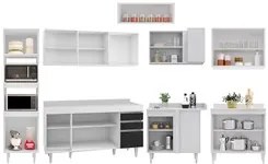 Armário de Cozinha Modulada de Canto 8 Peças CP08 Balcão com Tampo Bra