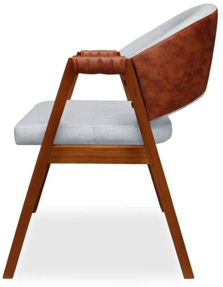 Poltrona Decorativa Suellen Linho Cinza