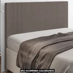 Cabeceira Cama Box Queen 160cm Estofada Rama Serrano Marrom Z04 - Mpoz