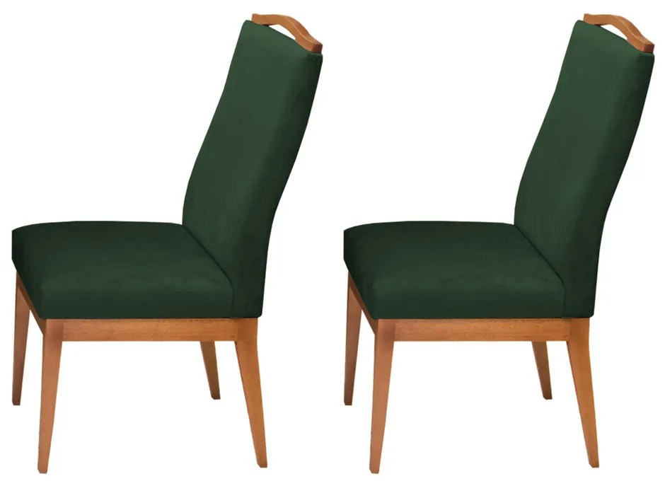 Conjunto 2 Cadeiras Decorativa Lara Aveludado Verde