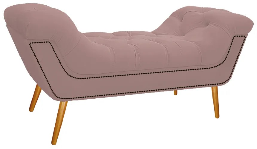 Kit Cabeceira e Calçadeira Veneza 100 cm Solteiro Suede Rosê - ADJ Decor