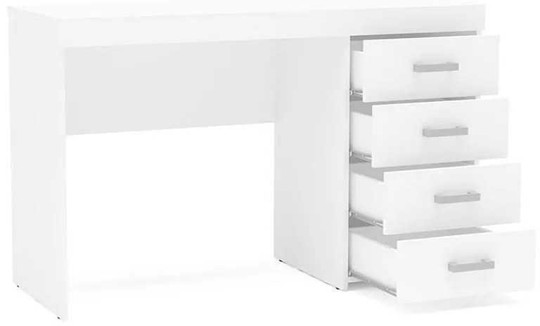 Mesa De Escritório Computador Malta 1,20m 4 Gavetas - Branco