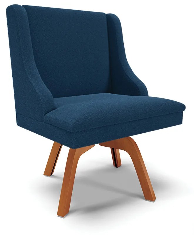 Cadeira Sala de Jantar Giratória MM35 Liz Bouclê D03 - D'Rossi - Azul