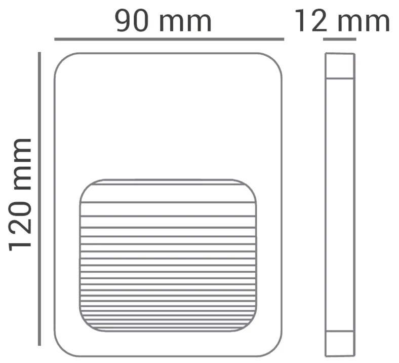 Balizador Fit Sobrepor 2W Led 3000K Ip65 Branco 09X12X1,2Cm | Opus Dn... (Branco)