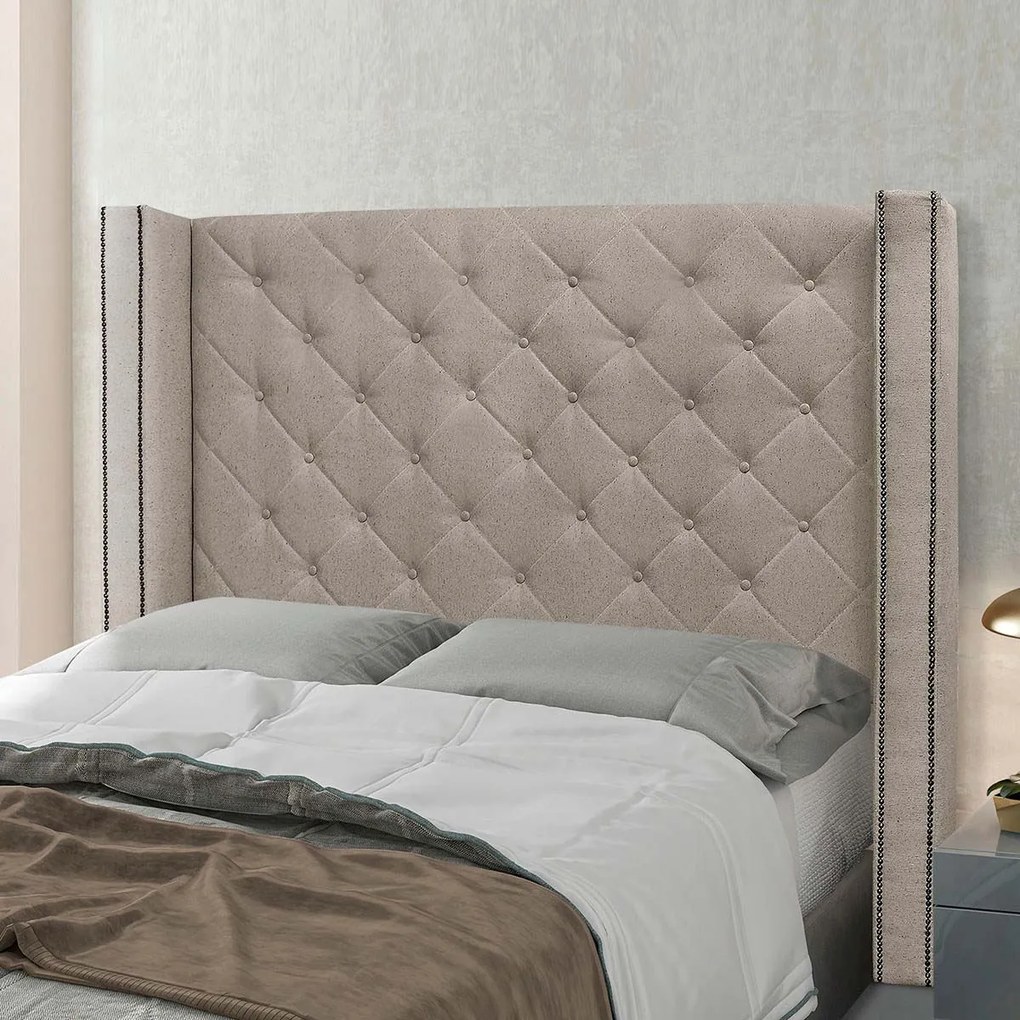 Cabeceira Estofada Egito SPZ 160cm Casal Linho - ADJ Decor