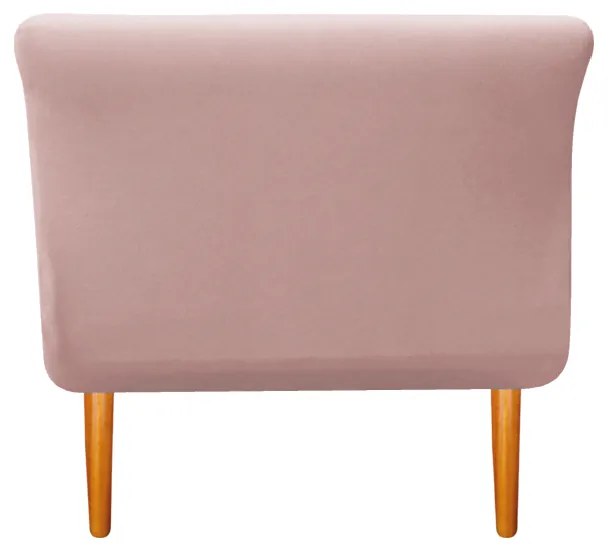 Recamier Estofado Ari 100 cm Solteiro Suede Rosê - ADJ Decor