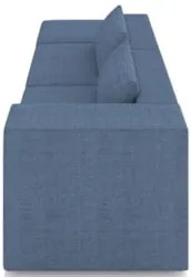 Sofá 5 Lugares 363cm Com Puff Esquerdo Fay Linho Azul Z55 - Mpozenato