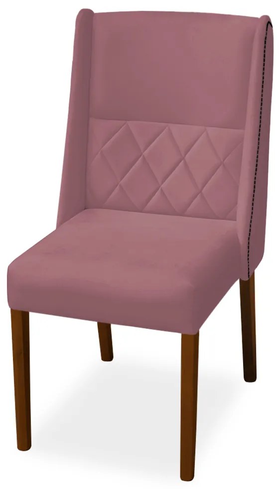 Cadeira de Jantar Lecce Veludo Rose