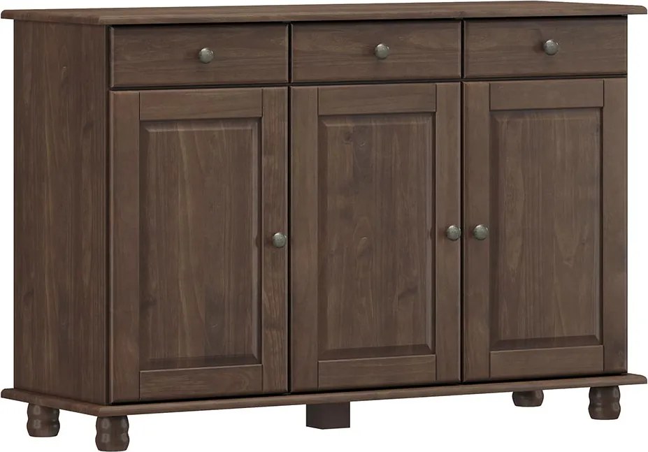Balcão Madeira Maciça Garnet 3 Portas Café - G74 - Gran Belo