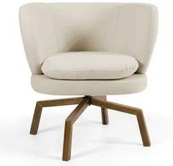 Kit 02 Poltronas Decorativas Melissa Base Ka Giratória Castanho C-107