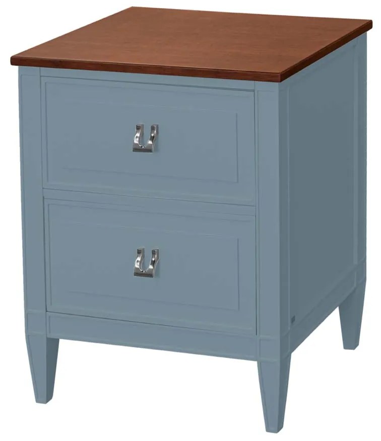Mesa de Cabeceira Benito - Blue com Tampo Freijó  Kleiner