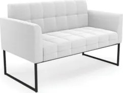 Sofá Namoradeira Base Industrial Preto Ana Bouclé Off - Ibiza