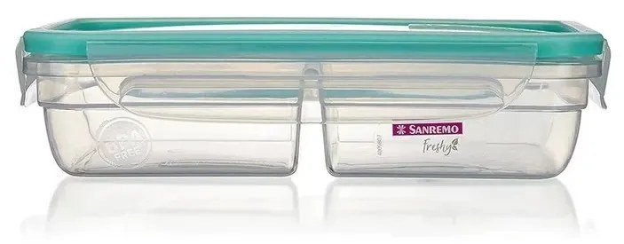 Kit 8 Potes de Plástico com Travas e Divisória 730ml - Verde