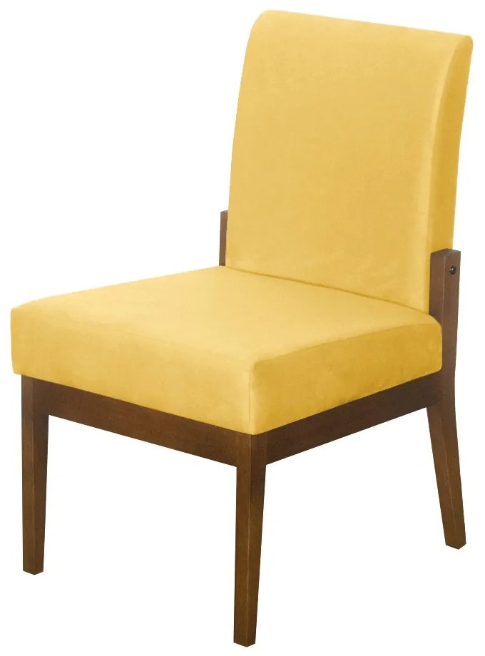 Kit 06 Cadeiras de Jantar Helena Suede Amarelo
