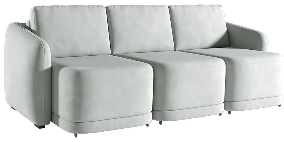Sofá Cama Modulado Retrátil e Reclinável Decorativo Varsóvia 306cm Veludo Cinza G33 - Gran Belo