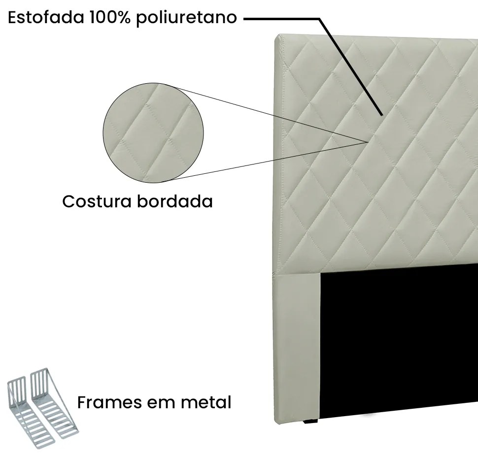 Cabeceira Cama Box King 195 cm Dubai Veludo S04 - D'Rossi - Prata