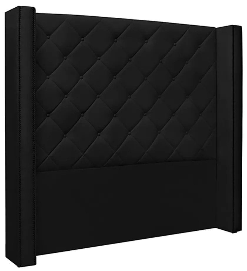 Cabeceira Decorativa King Size 2,19M Loewe PU Preto G63 - Gran Belo