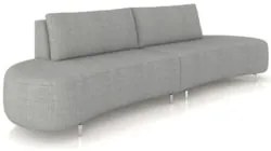 Sofá 3 Lugares 220cm Orgânico Pé Ferro Nagai Linho Cinza Z55 - Mpozena