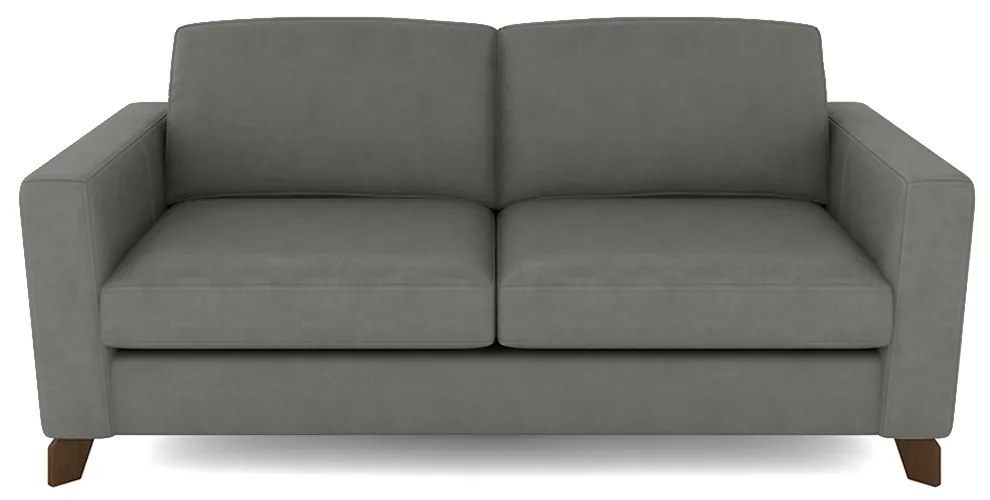 Sofá Sala de Estar Living 3 Lugares 200cm Presley Pés Madeira Veludo Cinza G52 - Gran Belo