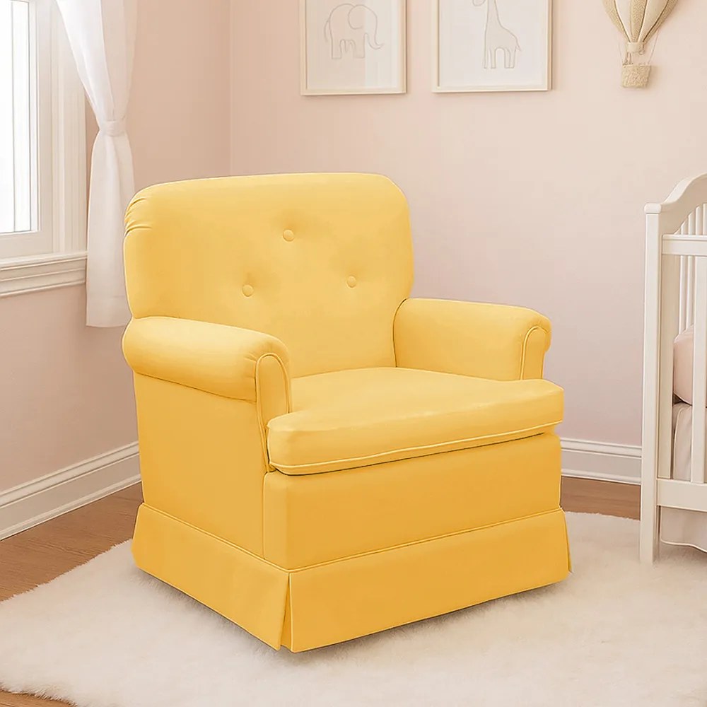 Poltrona de Amamentação Base Balanço Lígia Sintético E03 - D'Rossi - Amarelo