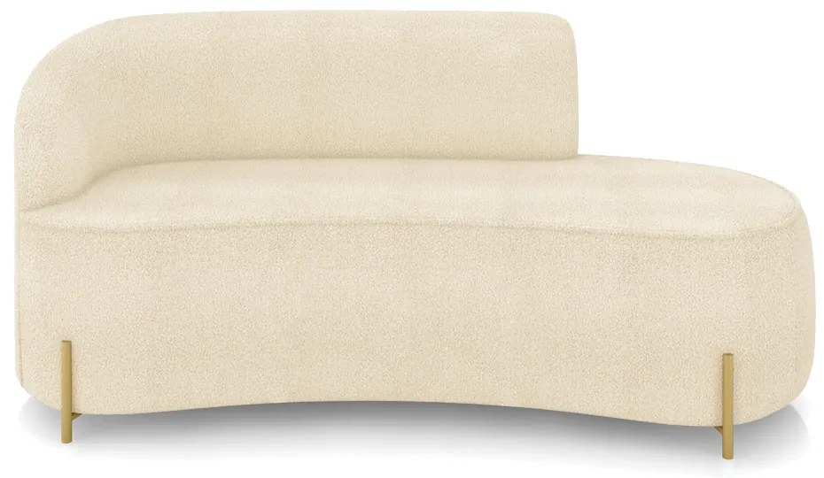 Sofá 2 Lugares Orgânico 160cm Pé Dourado Morgan Bouclê Bege D03 - D'Rossi