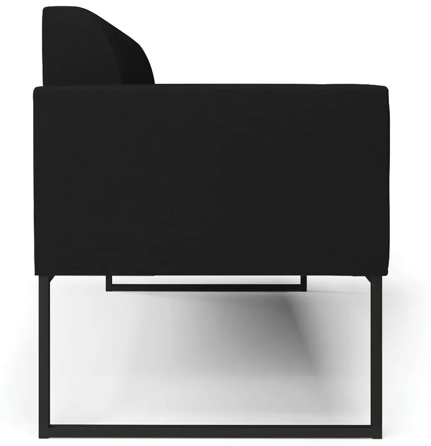 Sofá Namoradeira Base Industrial Preto Marisa Linho D03 - D'Rossi - A79 Preto