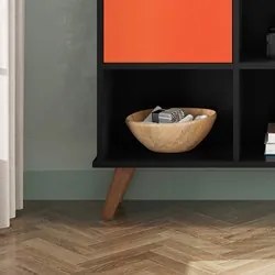 Nicho Organizador Multifuncional 6 Nichos 3 Gavetas Pés Retrô Cube Q01