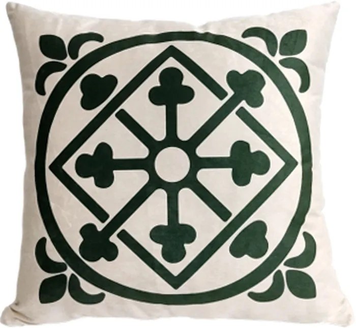 Capa de Almofada de Veludo Lotus Tons Verde 44x44cm - ALO-0147 - Sem enchimento