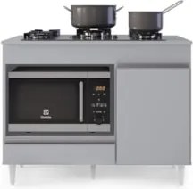 Balcão de Cozinha 102cm Para Cooktop Georgia Cinza Claro    - Lumil