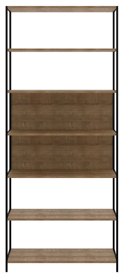 Estante Multiuso Steel Quadra com 07 Prateleiras Estilo Industrial Vermont e Preto 90 cm - D'Rossi