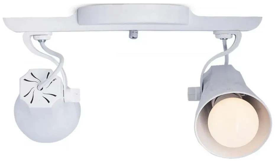 Spot Trilho Duplo Octa 2 Sobrepor Direcionável E-27 Branco