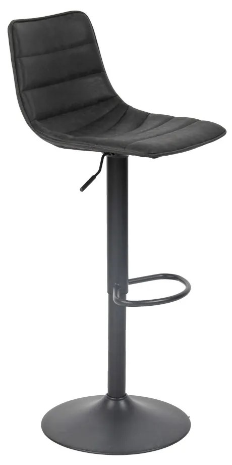Banqueta Decorativa Travis PU com Regulagem de Altura Base Disco c/Apoio Para os Pés Preto G56 - Gran Belo