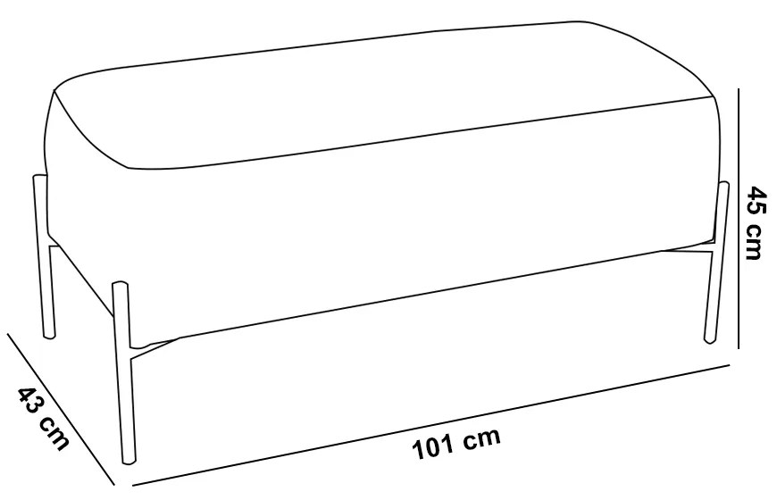 Puff Veludo Preto Matelassê Base Metálica Dourada E02 - D'Rossi