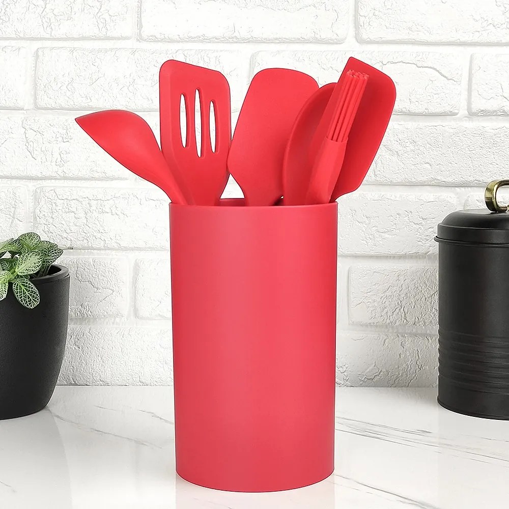 Cj. de 6 Utensílios de Silicone - Vermelho