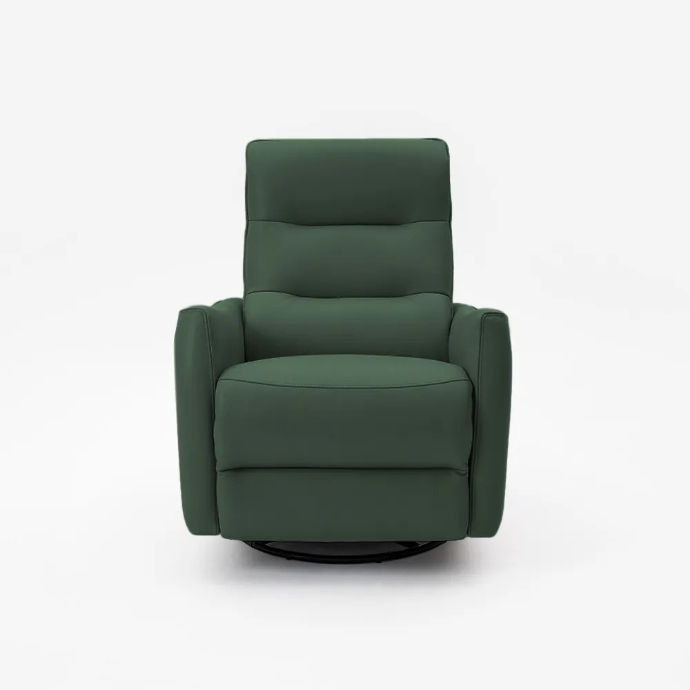 Poltrona do Papai Reclinável Elétrica Sala de Estar Plaza USB e USB-C Gira Balança Couro Verde G40 - Gran Belo