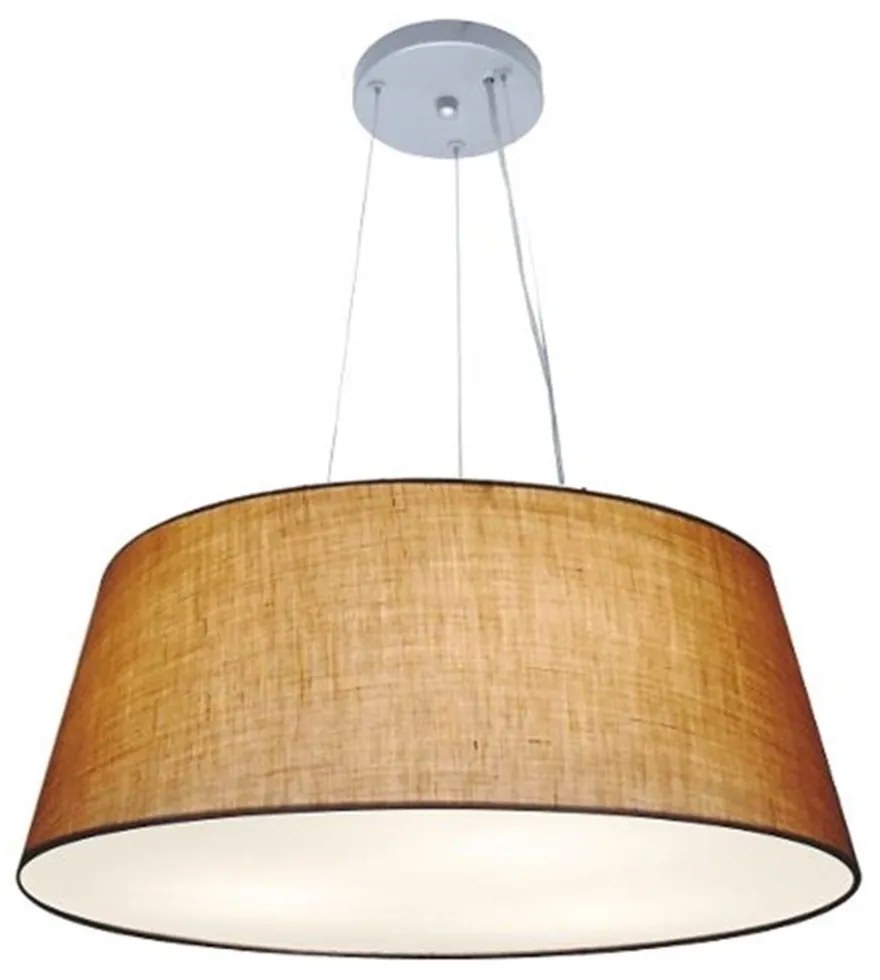 Lustre Pendente Cone Md-4072 Cúpula em Tecido 30/80x65cm Palha - Bivolt